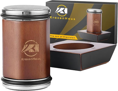 Tumbler Rolling Knife Sharpener Kit – Magnetic Manual System with 4 Angles & Walnut Base Diamond & Ceramic Discs | Kitchen Knife Sharpening Tool | Interchangeable, Easy & Safe Design by KraxenHaus