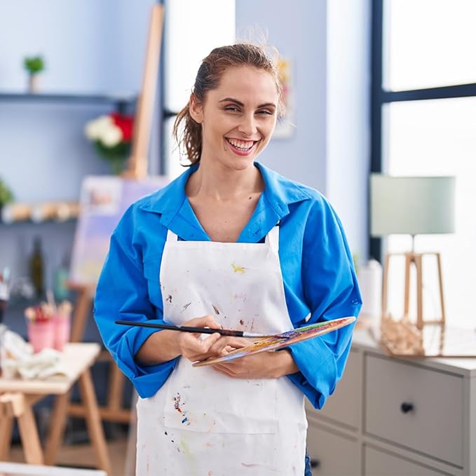 15 Pcs Adult Aprons Bulk with Pockets Adjustable Bib Chef Apron for Women Men Painting Cooking Crafting (S/L) - Image 6