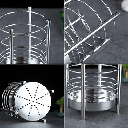 Kitchen Utensil Holder for Kitchen Counter, Stainless Steel Utensil Crocks, Utensil Storage Caddy Organizer, Cooking Utensil Holder, kitchen tools, Easy Cleaning (Silver/7.4''x5.2'') - Image 7