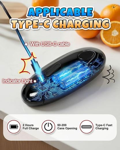 Electric Can Opener, One-Touch Hands Free Can Opener, Side-Cut Can Opener, Safety Smooth Edge, Rechargeable Cordless Can Opener Fits Most Cans, Great for Seniors & Arthritis - Image 5