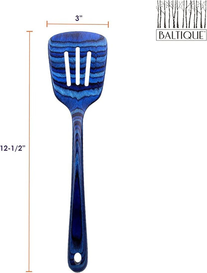 Totally Bamboo Baltique Malta Collection 12-1/2" Wooden Slotted Spatula, Safe for Nonstick