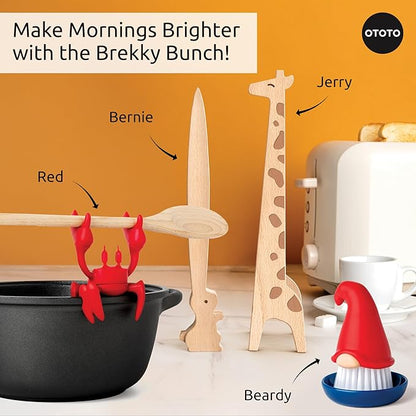 NEW OTOTO Jerry the Giraffe Toaster Tongs - Multipurpose Wooden Tongs for Cooking, Serving Food, Kitchen Gifts, Fun Gifts, Cute Kitchen Accessories, Fun Gadgets