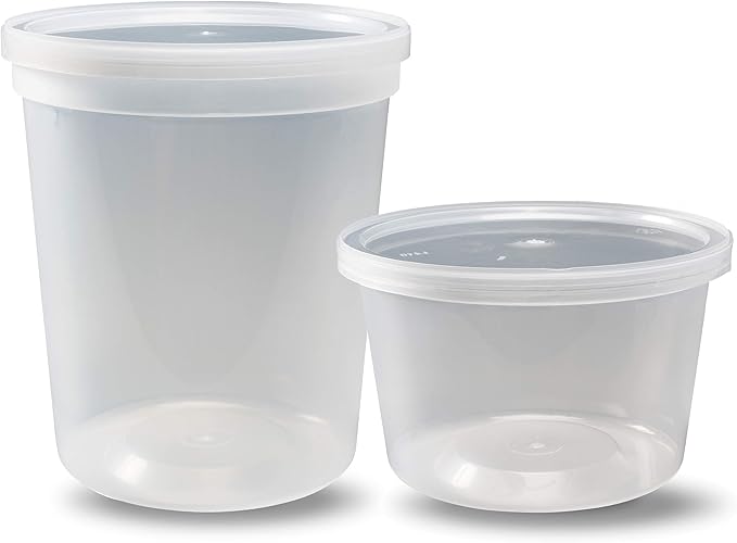 DuraHome Deli Containers with Lids for Food Storage Leakproof - 46 Sets BPA-Free Plastic Microwaveable Clear Food Storage Container Premium Quality, Freezer & Dishwasher Safe (Mixed - 16oz & 32oz.) - Image 2