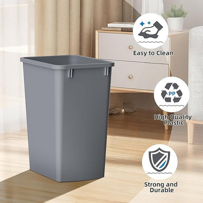 ROOMTEC Lightweight and Durable Slim Trash Can, Wastebaskets for Office, Workspace, Kitchen, Bathroom