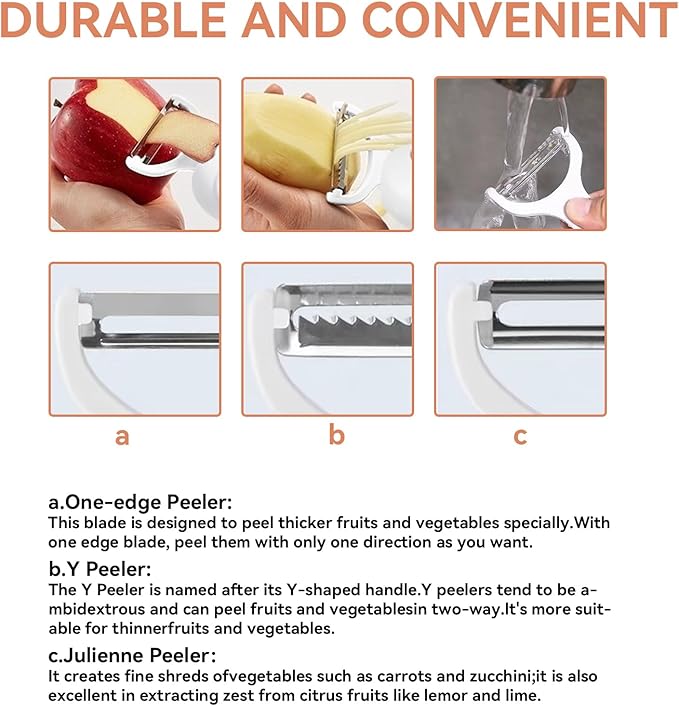 2-in-1 Electric Peeler | Auto Blade for Fruits/Vegetables | 2 Interchangeable Blades | 2*AAA | Kitchen, Travel, Camping - Image 4