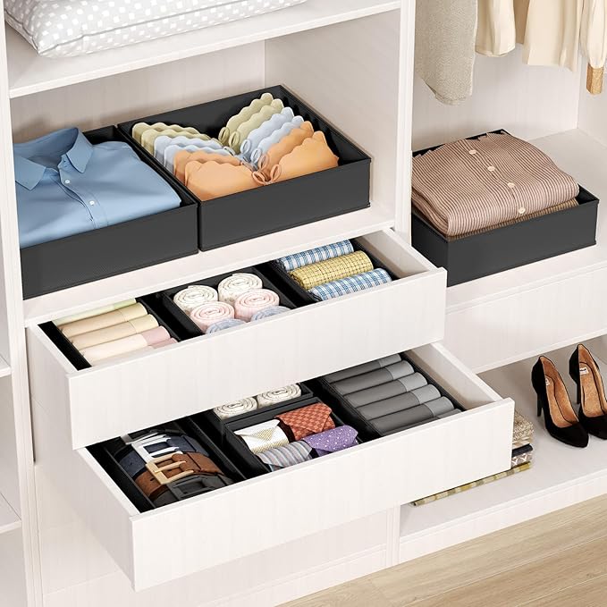 DIMJ Drawer Organizer Clothes Storage - 20 Pack Baby Dresser Organizer for Nursery, Foldable Closet Drawer Organizer Bins for Bedroom Organization, Fabric Storage Dividers for Socks, Underwears, Bras - Image 4