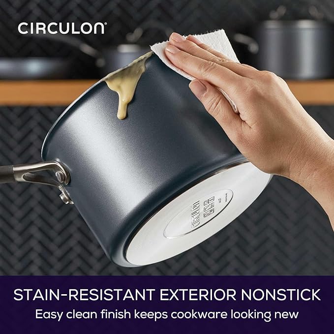 Circulon A1 Series with ScratchDefense Nonstick Induction Pots and Pans Cookware Set, Induction Cookware, Kitchen Essentials, 9-Piece, Graphite - Image 8