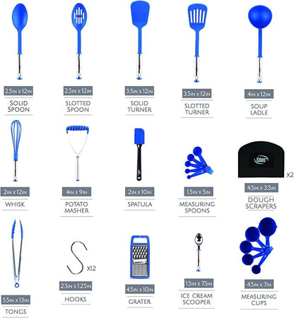 Kitchen Utensils Set 35 PCS Cooking Utensils Set, Nonstick and Heat Resistant Nylon Stainless Steel Silicone Spatula Set - Kitchen Gadgets Home Essentials Kitchen Accessories, Apartment Must Haves - Image 2