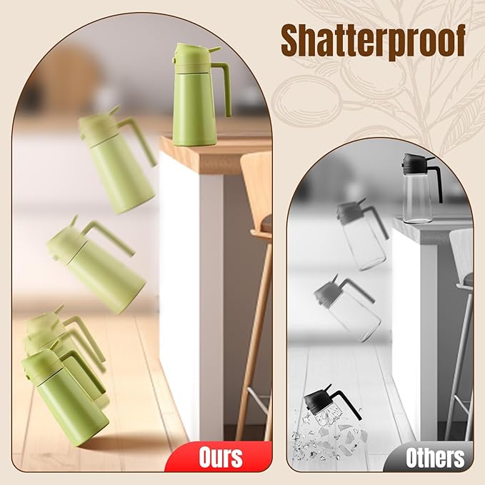 PARACITY 2 in 1 Oil Dipenser Bottle, Stainless Steel (Green-Green) - Image 4