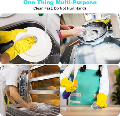 15 Pack Steel Wool Scrubber, Metal Kitchen Scrubbing Sponges, Dishwashing Scouring Pads Heavy Duty, Premium Stainless Steel Scrubbers for Cleaning Dishes Pots and Pans Bathroom Oven (Sliver) by VOPTON - Image 6