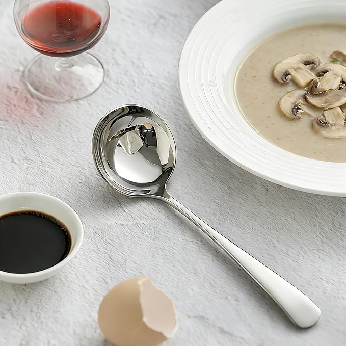 Small Ladle for Serving, 7.8 Inch 18/10 Stainless Steel Mini Gravy Ladle for Soup, Sauce and Gravy, Sturdy and Anti-corrosion, Dishwasher Safe - Image 6