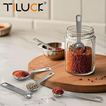 TILUCK Stainless Steel Measuring Spoons Set,Coffee Scoop Spoon,Kitchen Gadgets for Cooking & Baking,Set of 6 - Image 5