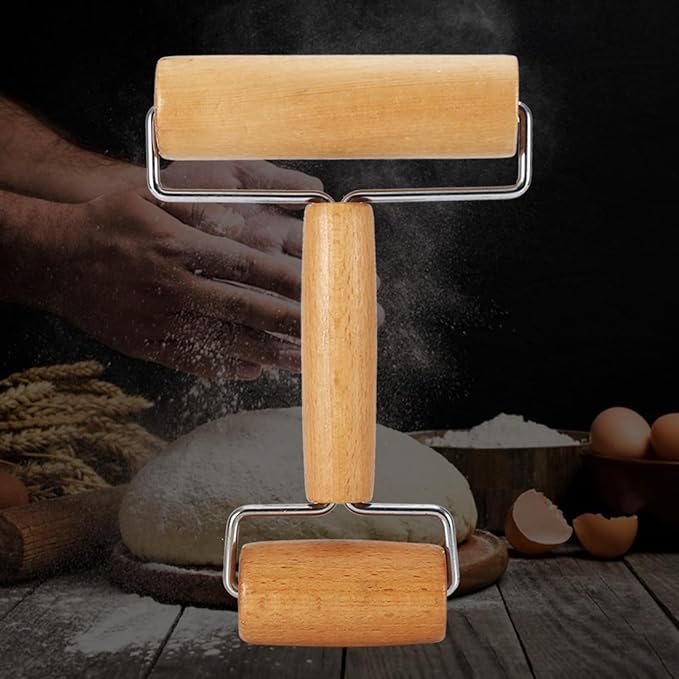 Small Rolling Pin, Pizza Dough Roller, Non Stick Wood Pastry Roller, Kitchen Wooden Rolling Pins for Baking Cooking Cookie Bread Tortilla Dumpling Fondant Clay (Style 1) - Image 7