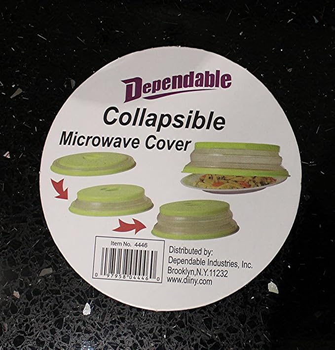 Dependable Industries' 2-in-1 Collapsible Microwave Splatter Guard Cover & Vegetable Washing Colander: The Ultimate Space-Saving Kitchen Essential