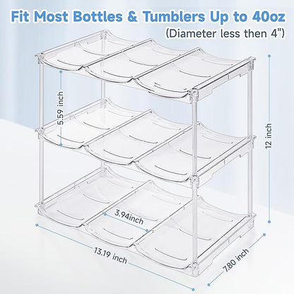 Stackable Water Bottle Organizer for Stanley 40 oz Tumbler, Water Bottle Holder for Cabinet, Pantry Kitchen Organizers and Storage for Stanley Cup Accessories, Tumbler Organizer and Wine Rack, 3Pack - Image 5