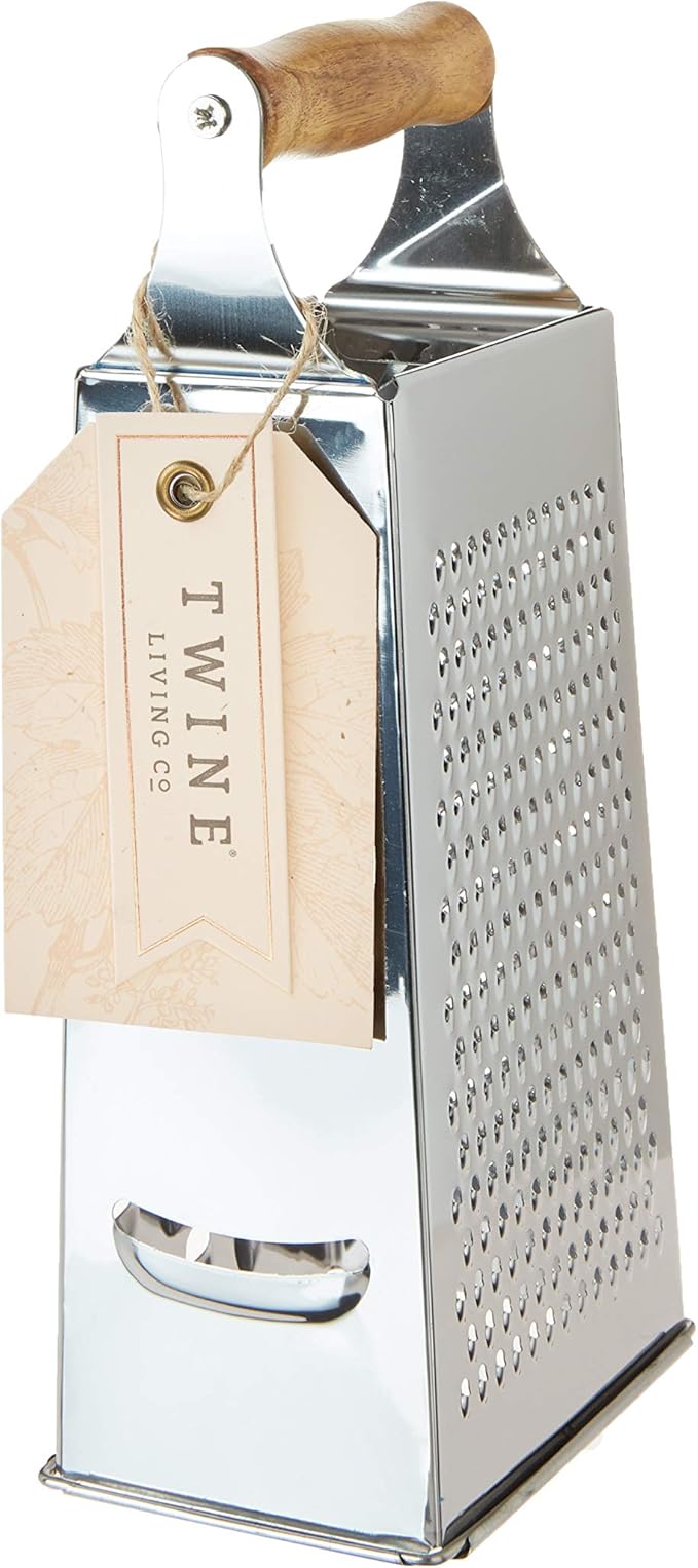 Twine Acacia Wood Handled Cheese Grater, Stainless Steel Grater, Citrus Zester, Reinforced Base, Vintage Kitchenware - Image 9