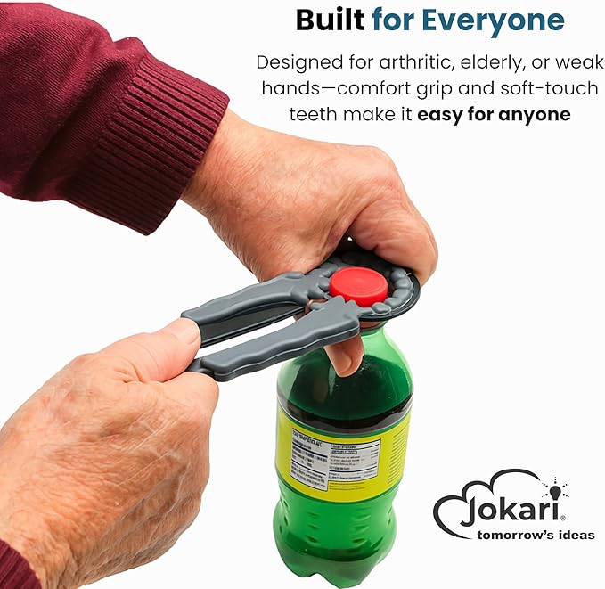 Jokari 3-Pack Multi Bottle Opener – Jar Lid Opener, Can Tab Lifter, Twist Cap Gripper – Ergonomic Kitchen Tool for Weak Hands or Arthritis – Opens Soda, Beer, Nail Polish, and More - Image 2