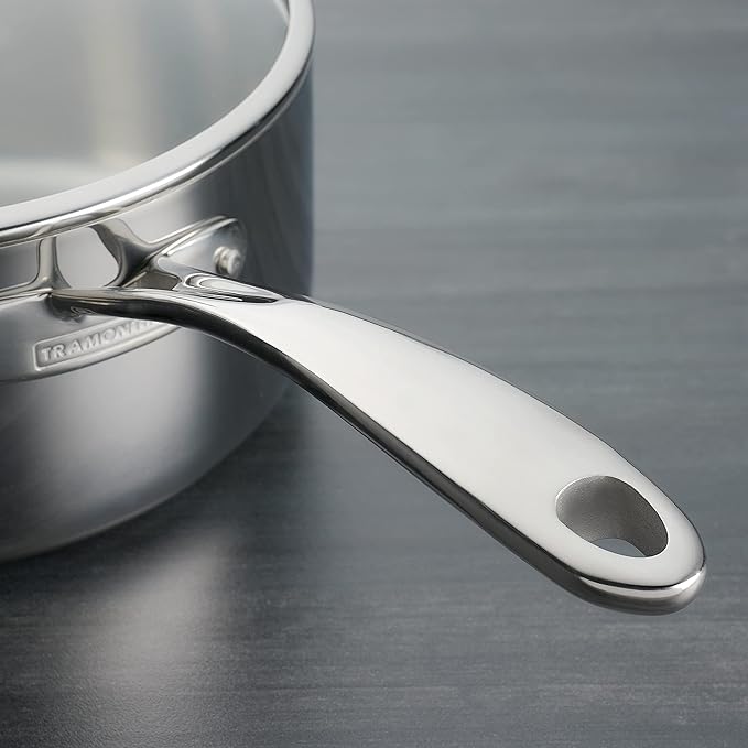 Tramontina Tri-Ply Clad Stainless Steel 2-Quart Small Sauce Pan with Glass Lid, Induction-Ready, Dishwasher-Safe, NSF-Certified - Image 5