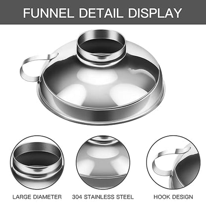 2 PCS Canning Funnel for Wide and Regular Jars, Wide Mouth Funnel Stainless Steel Funnels for Kitchen Use, Metal Funnels Set for Transferring Liquid Power Jam Grains Dry and Wet Ingredients - Image 6