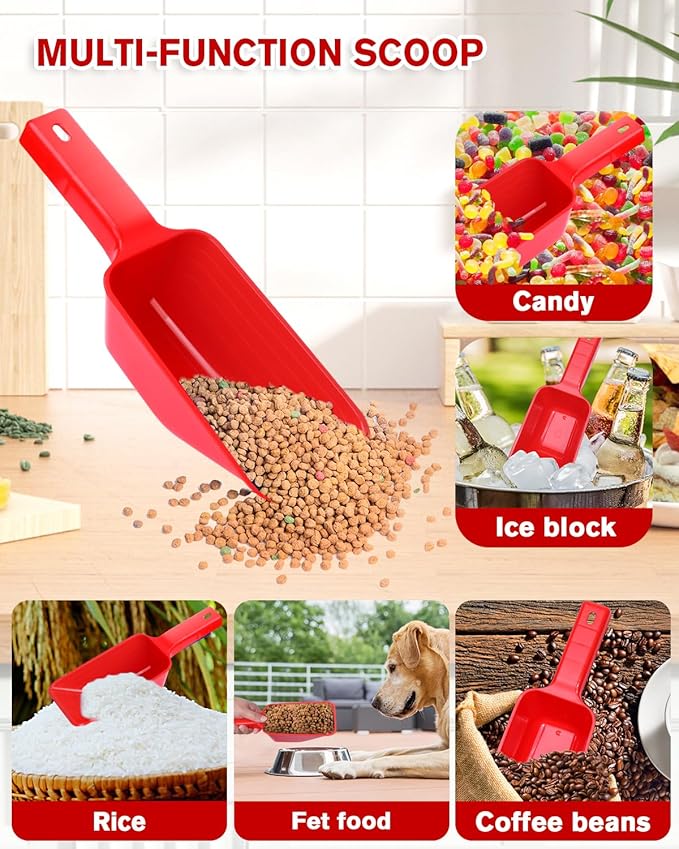 2 Cup Dog Food Scoop(2 Pack), Plastic Pet Food Scoop with Measuring Lines for Accurate Pet Food Portions,Dishwasher Safe (Red) - Image 5