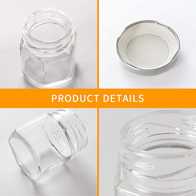 Accguan 30 Pcs 1.5 oz Glass Jars with Silver Lids, Mini Mason Jars for Gifts, Crafts, Wedding, Spice, ExtraTags String