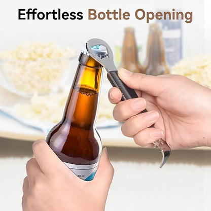Anyongora 2-in-1 Can Punch Opener & Bottle Opener, Can Opener, 2-Pack, Stainless Steel, Non-Slip Handle, Compact 6.1", For Traditional Cans (No Pull-Tab) & Pry-Off Bottle Caps