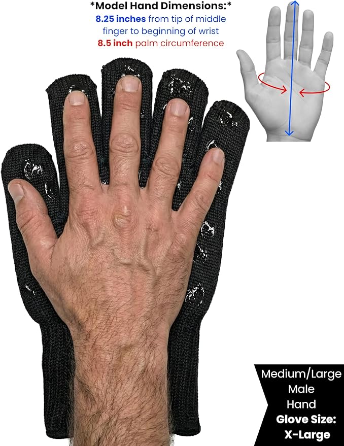 Grill Armor Oven Gloves with Fingers – Extra Long Cuff, 932°F Heat, Fire & Cut Resistant Mitts for BBQ, Grill, Cooking, Grilling, Baking & Smoker - Image 6