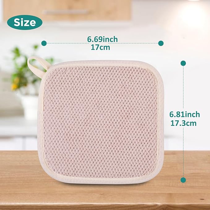 GeeRic Microfiber Dish Drying Mat, Super Absorbent Kitchen Dish Drying Pad for Mother's Day, Reversible Gift Mats for Countertop, 7 * 7 inch Beige - Image 2