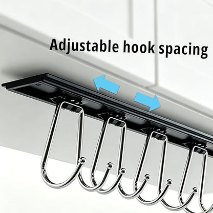 Cociat 2PCS Utensil Racks with 12 Hooks 17.2 Inch Kitchen Utensil Holders Hanging Utensil Rack Multifunctional (17.2 inch Black) - Image 5