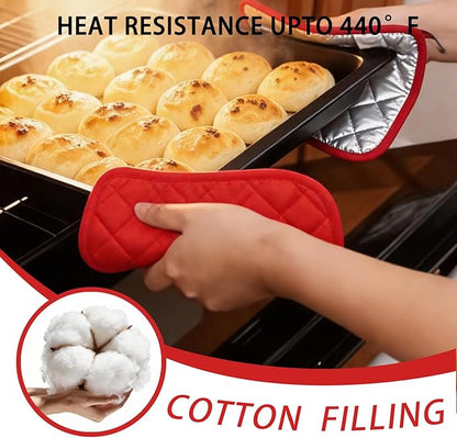 4 Pack Pot Holders for Kitchen Clearance Oven Potholders Sets for Kitchens Hot Pads for Kitchen Countertops Heat Resistant Red - Image 2