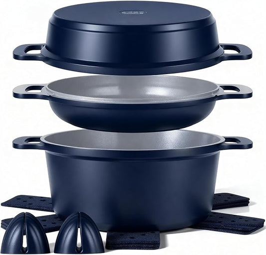 Ammeloo 4.5 Qt Non Stick Soup Pot with Lid, Ceramic Stockpot Set, Cooking Pot for All Stovetops, All-in-One Non Toxic Pot for Stews, Soups & Pasta, Easy to Clean, Induction Ready, PFAS Free by Unknown