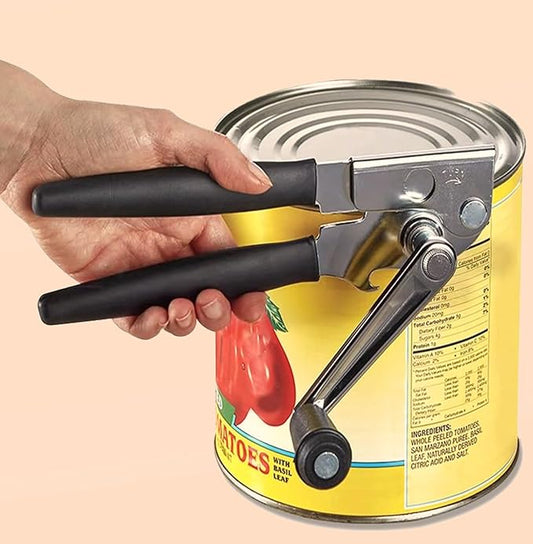 Heavy Duty Can Opener with Magnet – Commercial Can Opener Manual for Seniors, Hand Held, Sharp Blade, Smooth Edge – Folding Knob for Easy Storage, Built in Bottle Opener by ShoppingOnBed