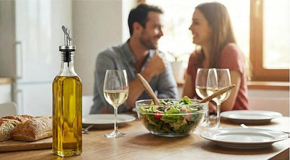 GREENOLIVE Olive Oil Dispenser Bottle - 17 oz. Clear Glass Bottle with No-Drip BPA-Free Spout - Ideal for Kitchen and Cooking Essentials - Single Bottle - Image 6