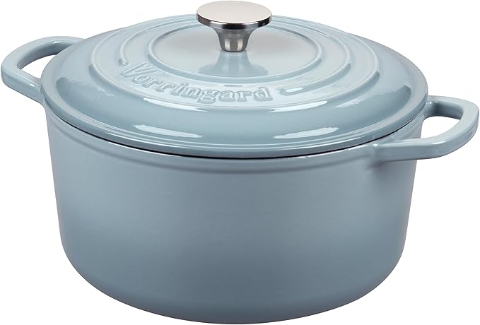 VORRINGARD Enameled Cast Iron Dutch Oven Pot with Lid, for Sourdough Bread Baking, Round Dutch Ovens, 4.5 Quart, Sea Salt - Image 6