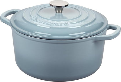VORRINGARD Enameled Cast Iron Dutch Oven Pot with Lid, for Sourdough Bread Baking, Round Dutch Ovens, 4.5 Quart, Sea Salt - Image 6