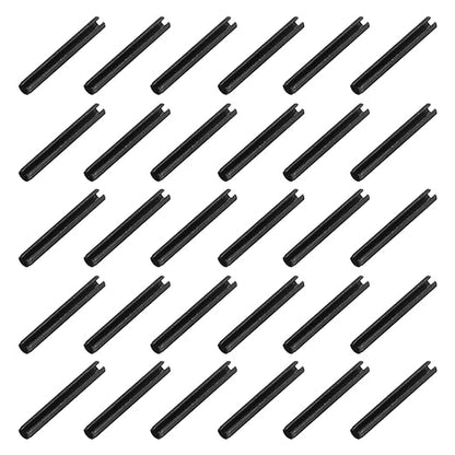 MECCANIXITY 120Pcs Slotted Split Roll Pins 3/50 Inch(1.5mm) Dia. 1/2 Inch(14mm) Length Steel Spring Tension Expansion Dowels for Secure Fastening, Black