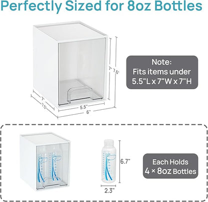 Vtopmart 2 Pack Stackable Storage Drawers, Plastic Organizers Bins for Baby Bottles, Skincare, Beauty Supplies, Ideal for Vanity, Bathroom, Kitchen Countertop, Cabinet Orga - Image 2