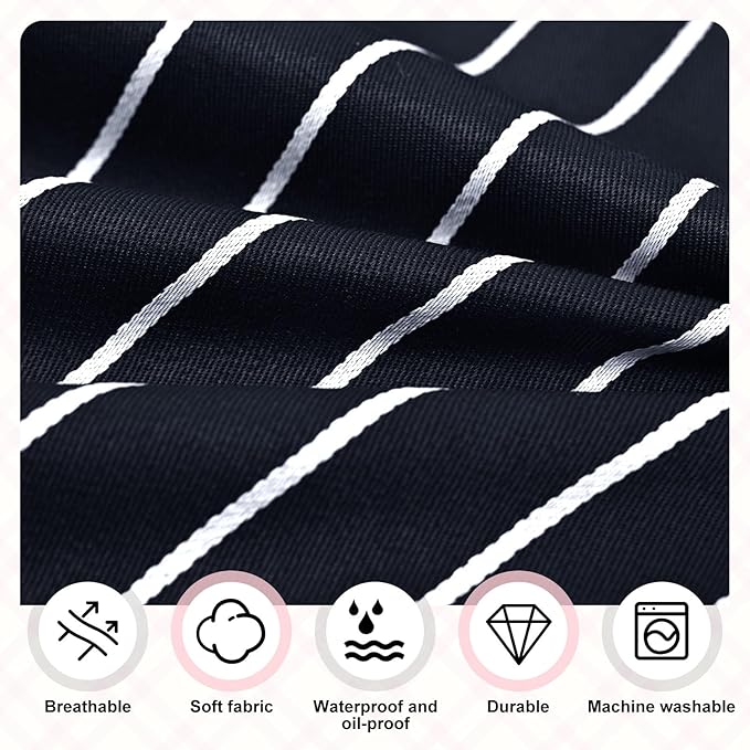 2Pack Adjustable Kitchen Apron for Women Men with 2 Pockets，Cotton-Polyester Blend Bib Aprons for Cooking,Baking - Image 4