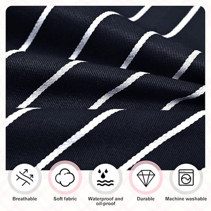 2Pack Adjustable Kitchen Apron for Women Men with 2 Pockets，Cotton-Polyester Blend Bib Aprons for Cooking,Baking - Image 3