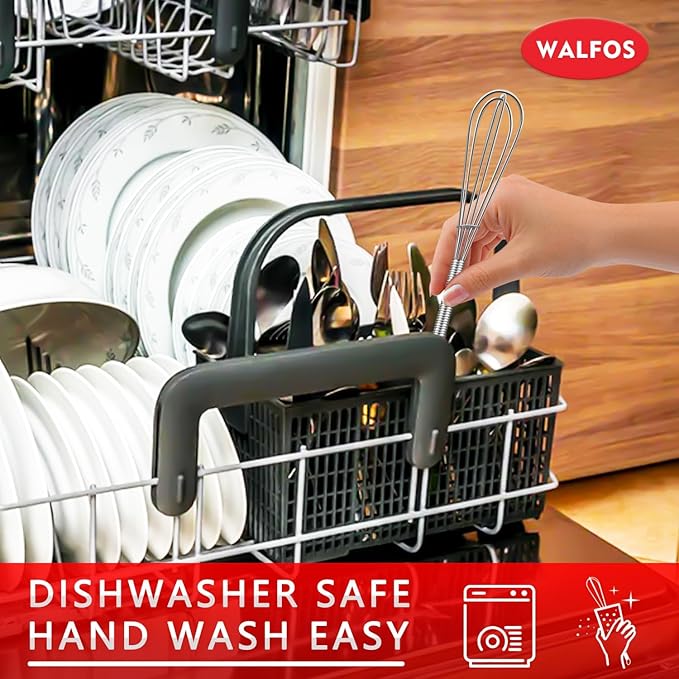 Walfos Mini Whisks, Small Whisk Bulk 304 Stainless Steel 6 Pieces, 5 Inch Tiny Whisk For Whisking, Beating Eggs, Mixing Sauces, Blending Ingredients - Image 7