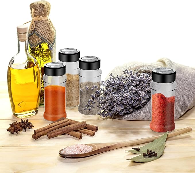 Ysglory 36 Pack 3 Oz Plastic Spice Jars Bottles Empty Seasoning Bottles Containers Small Clear Spice Shaker and Stickers with Black Cap for Storing Spices, Salt, Herbs - Image 6