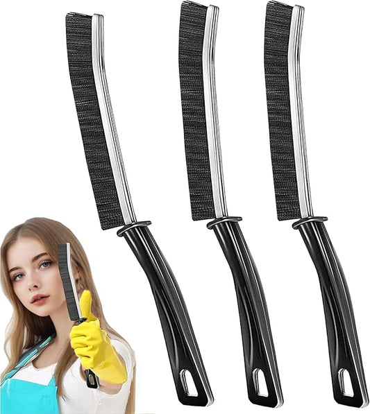 3Pcs Hard-bristled Crevice Cleaning Brush, Multifunctional Thin Gap Scrub Brush, Bathroom Cleaner Tools for Household Use, Kitchen, Window, Toilet, Grout, Faucets, Car by BSFRNF