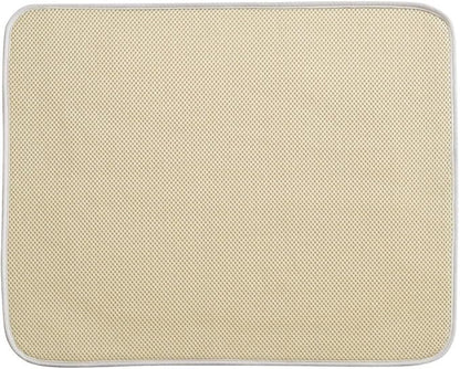 InterDesign iDry Large Kitchen Countertop Absorbent Dish Drying Mat, Wheat/Ivory