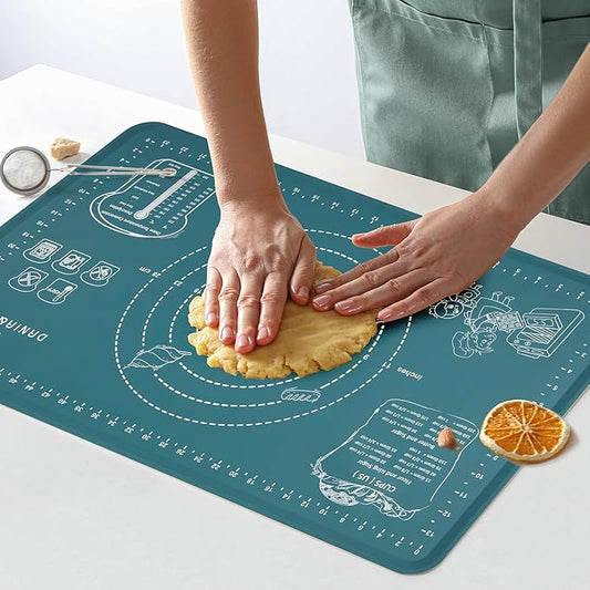 DANIA & DEAN [Pro Edition] 1.1mm Heavy-Duty Silicone Pastry Mat with 4.5mm Raised Edge, Exclusive Mom Theme 26"x16" Large Baking Mat for Rolling Dough, Non-Slip Spill-Proof Kneading Mat, Gift for Mom by DANIADEAN