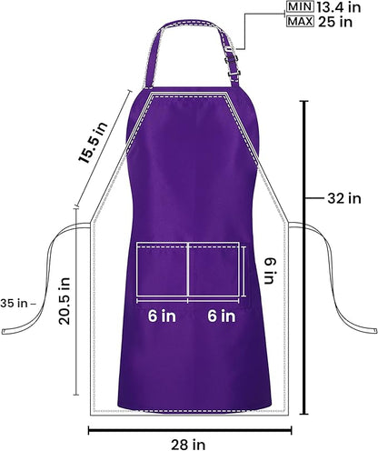 Utopia Kitchen 10 Pack Bib Apron Adjustable with 2 Pockets, Water and Oil Resistant, Cooking Kitchen Chef Apron for Women Men - Image 2