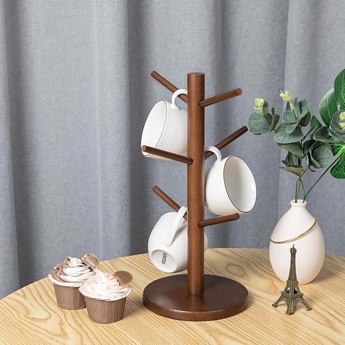 MyLifeUNIT Mug Holder Tree, Coffee Cup Holder with 6 Hooks (Brown) - Image 4
