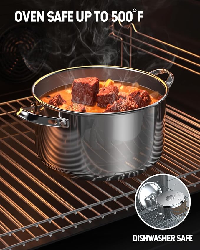 Cooks Standard 18/10 Stainless Steel Stockpot 6-Quart, Classic Deep Cooking Pot Canning Cookware Dutch Oven Casserole with Stainless Steel Lid, Silver - Image 7