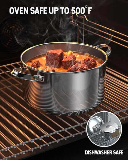 Cooks Standard 18/10 Stainless Steel Stockpot 6-Quart, Classic Deep Cooking Pot Canning Cookware Dutch Oven Casserole with Stainless Steel Lid, Silver - Image 7