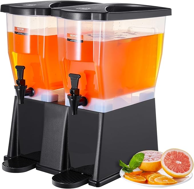 VEVOR Beverage Dispenser, 3 Gallon x 2 Drink Dispensers for Parties, Plastic Juice Dispenser with Stand Spigot Lid, Iced Tea Lemonade Juice Water Dispenser, for Restaurants, Hotels, Parties by VEVOR