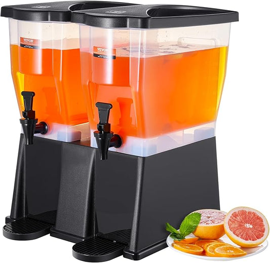 VEVOR Beverage Dispenser, 3 Gallon x 2 Drink Dispensers for Parties, Plastic Juice Dispenser with Stand Spigot Lid, Iced Tea Lemonade Juice Water Dispenser, for Restaurants, Hotels, Parties by VEVOR